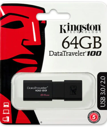 Memoria Kingston DT100 G3 USB 3.0 64GB Negro